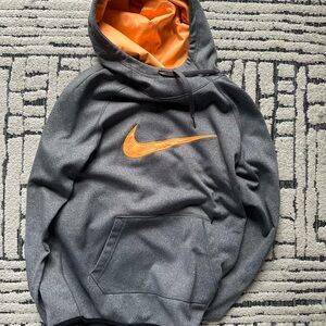 Nike Gray and Orange Sweater with Iconic Swoosh